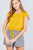 Ruffle Short Sleeve Front Tie Crinkle Gauze Woven Top