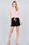Ruffle Short Sleeve Front Tie Crinkle Gauze Woven Top