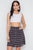 Stripe Button Down High Waist Retro Mini Skirt