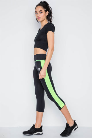 Contrast Stripe Active Sporty Leggings