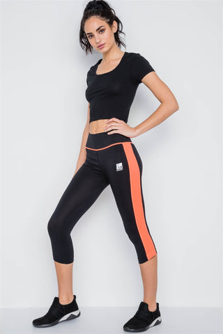 Contrast Stripe Active Sporty Leggings