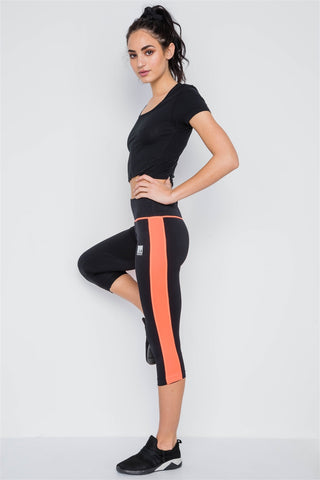 Contrast Stripe Active Sporty Leggings