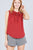 Sleeveless Ruffle Neck W/self Tie Smocked Yoke Detail Front Button Woven Top