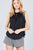Sleeveless Ruffle Neck W/self Tie Smocked Yoke Detail Front Button Woven Top