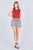 Sleeveless Ruffle Neck W/self Tie Smocked Yoke Detail Front Button Woven Top