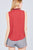 Sleeveless Contrast Tie W/lace Wool Dobby Woven Top