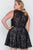 Plus Size Black Floral Lace Mini Skater Dress