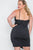 Plus Size Black Cami Surplice Bodycon Mini Dress