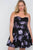 Plus Size Black Fit & Flare Floral Mini Dress