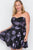 Plus Size Black Fit & Flare Floral Mini Dress