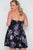 Plus Size Black Fit & Flare Floral Mini Dress