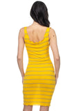 Stripe Bodycon Ribbed Dress