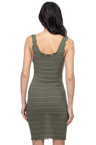 Stripe Bodycon Ribbed Dress