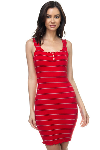 Stripe Bodycon Ribbed Dress