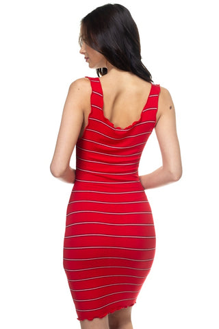 Stripe Bodycon Ribbed Dress