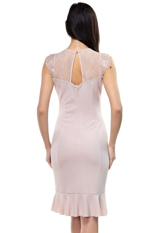 Lace Embroidered Ruffle Dress