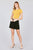 Short Sleeve Round Neck Lettuce Hem Stripe Jersey Cotton Spandex Top