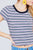 Short Sleeve Crew Neck Multi Stripe Rib Top