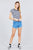 Short Sleeve Crew Neck Multi Stripe Rib Top