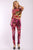 Leaf Print And Striped Side Contrast 2 Pieces Set Includes A Hooded Cropped Top With Short Sleeves And A High Waist Full Leggings