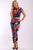 Leaf Print And Striped Side Contrast 2 Pieces Set Includes A Hooded Cropped Top With Short Sleeves And A High Waist Full Leggings