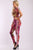 Leaf Print And Striped Side Contrast 2 Pieces Set Includes A Hooded Cropped Top With Short Sleeves And A High Waist Full Leggings