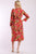 Floral Print Cardigan With Long Sleeves, Open Front, Matching Belt And Contrast Trim