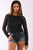 Solid Lace Top With Long Sleeves And Round Neck