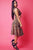 Animal Print Chiffon, Sleeveless Wrapped Dress With V Neckline And Ruffled Trim