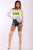 Solid Mesh Bodysuit With Long Sleeves, Contrast Trim And Front Baby Print