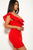 Solid, Ruffled Detail, Sleeveless, Round Neckline, Back Slit, And Stretchy Dress
