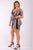 Plaid Short Dress With Bubble, Puff, Off The Shoulder Short Sleeves And V Neck Design