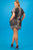 Chambray Denim, Short Sleeve, Striped Contrast Neckline And Trim, Loose Fit Short Dress With Side Pockets