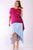 Solid, Short Sleeve Tee Top With Round Neck, Hilo Hemline, Gathered Side Detail And A Long Body Back Tail
