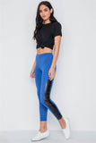 Faux Leather Sides Mid-rise Leggings