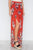 Red Multi Floral Print Side Slits High-waist Maxi Skirt