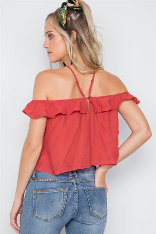 Ruffle Layer Halter Top