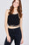 Scoop Neck W/back Cross Strap Detail Waist Self Tie Ribbed Cotton Spandex Crop Top
