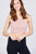 Scoop Neck W/back Cross Strap Detail Waist Self Tie Ribbed Cotton Spandex Crop Top