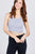 Scoop Neck W/back Cross Strap Detail Waist Self Tie Ribbed Cotton Spandex Crop Top