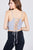 Scoop Neck W/back Cross Strap Detail Waist Self Tie Ribbed Cotton Spandex Crop Top