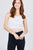 Scoop Neck W/back Cross Strap Detail Waist Self Tie Ribbed Cotton Spandex Crop Top