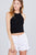 Halter Neck Cotton Spandex Rib Crop Top