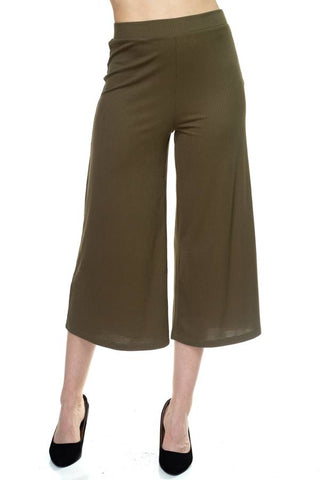 Solid Wide Leg Pants