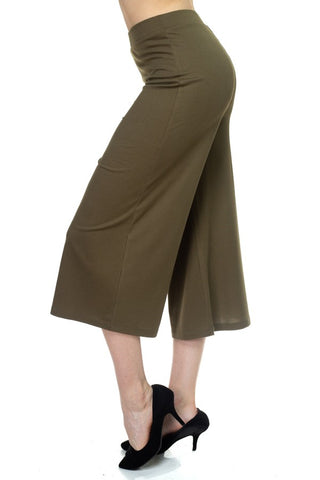 Solid Wide Leg Pants