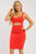 Solid Sleeveless Dress With Scoop Neck, Low Back And Front Cutout