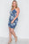 Plus Size Denim Blue Floral Bodycon Mini Dress