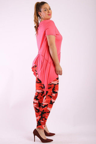 Solid Knit, Tunic Top In An Oversized Fit With A Round Neckline,short Sleeves, And Asymmetrical Hem