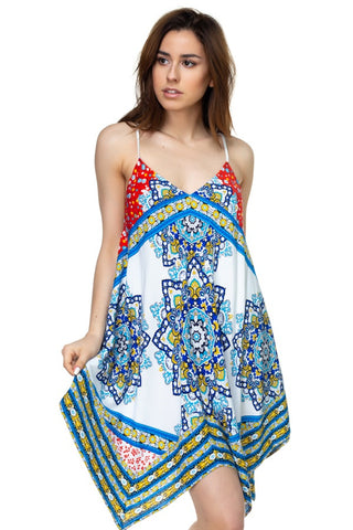 Scarf Print Mini Dress