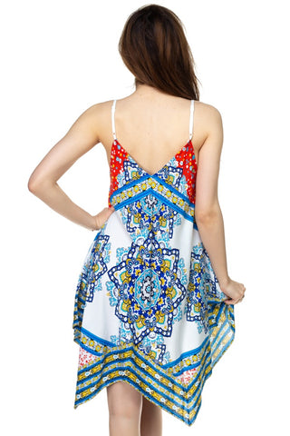 Scarf Print Mini Dress